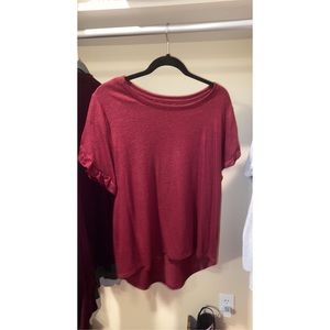 Burgundy Short Sleeve Top